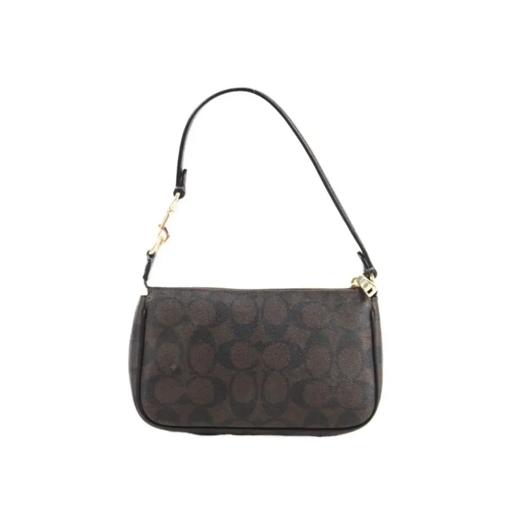 Coach Womens Nolita Signature Coated Canvas Zip Handbag Brown
